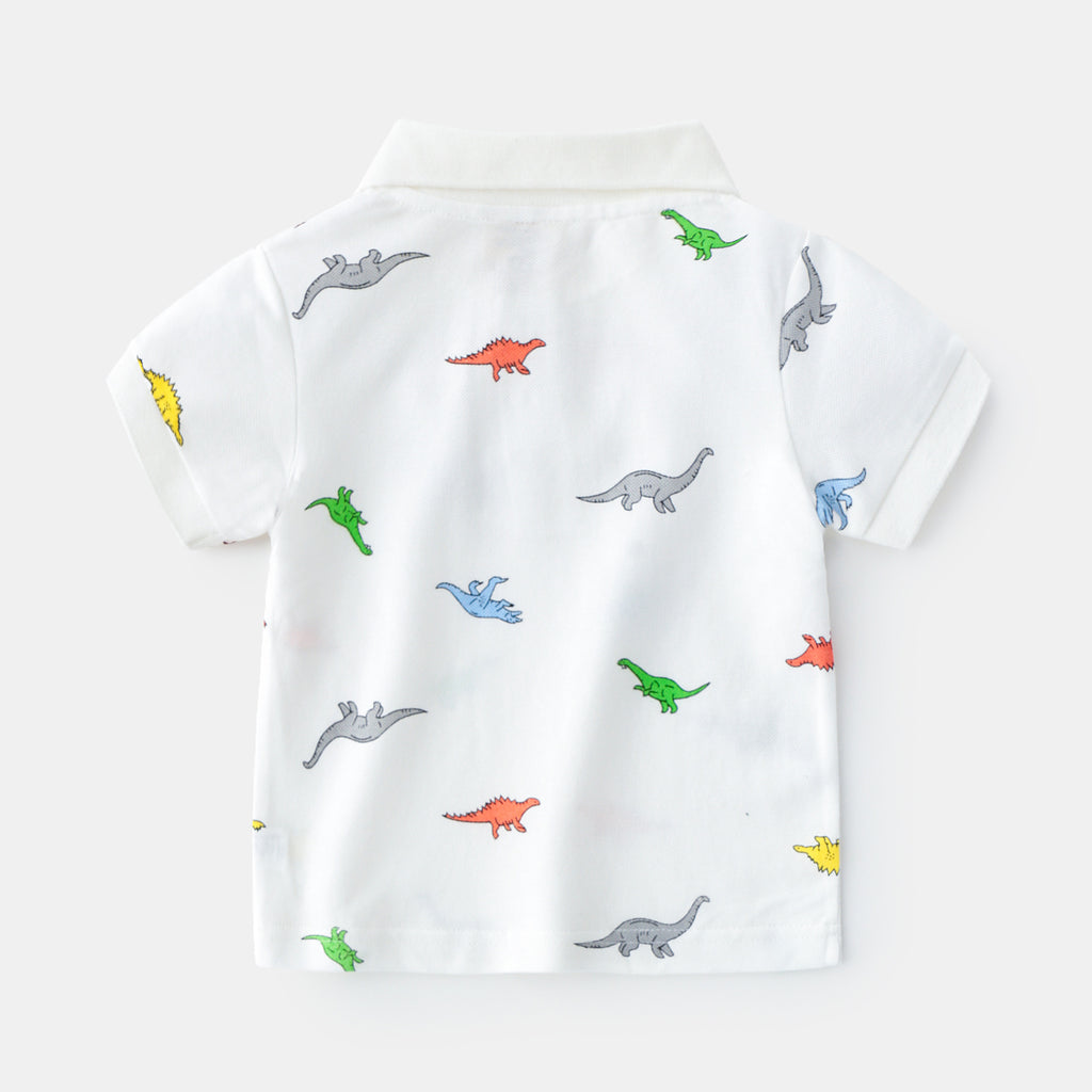 T-shirt Enfant Garçon Coton Anti-humidité Manches Courtes Dessin Animé Tendance Décontracté
