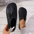 Sandalias sin cordones de punta cuadrada, moda de verano, zapatos planos suaves para mujer