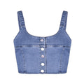Gilet bustier en jean avec bretelles