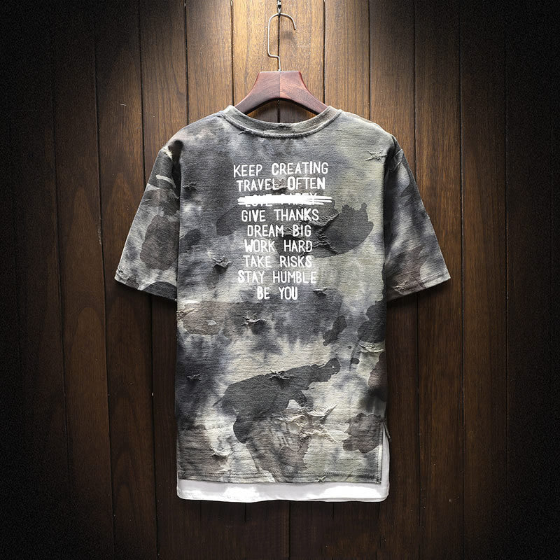 Dos camisetas de camuflaje de hombre falsas
