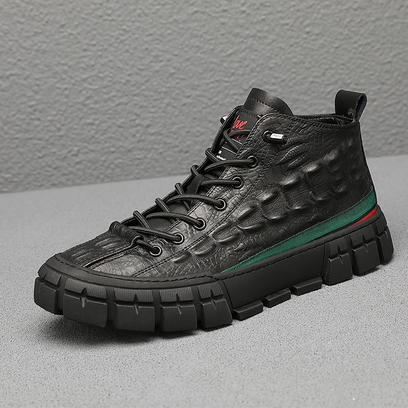 Zapatos altos de piel elegantes y cálidos para hombre