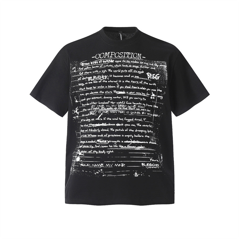 Heavyweight Loose-fitting Casual Pullover Half-sleeve Top
