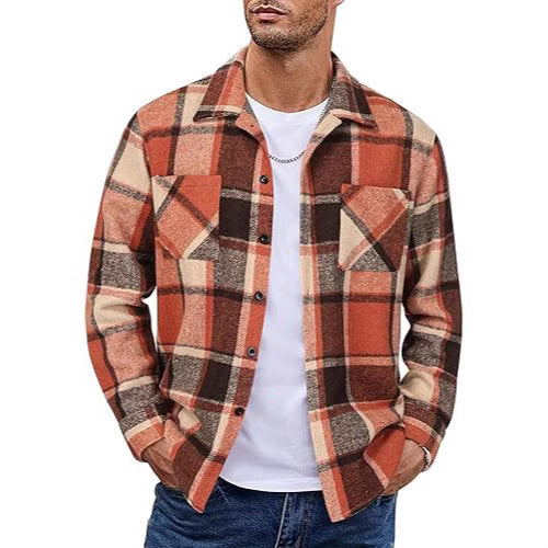 Camisa de Hombre Retro Casual de Manga Larga para Otoño/Invierno