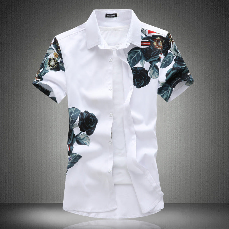 Chemises à manches courtes imprimées à carreaux pour hommes Chemises pour hommes Tops de jeunesse personnalisés